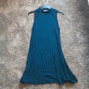 LUSH teal and black striped shirt dress